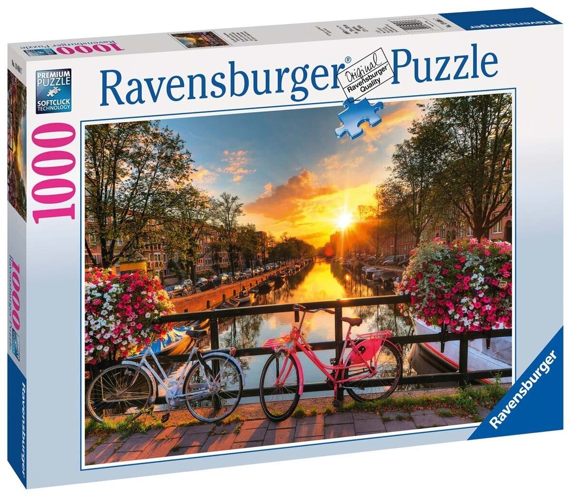 Pusle Ravensburger Amsterdami jalgrattad, 1000 tk hind ja info | Pusled lastele ja täiskasvanutele | hansapost.ee