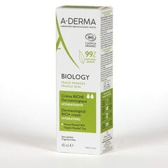 A-Derma A Derma Biology Rich Moisturising Cream 40ml hind ja info | Näokreemid | hansapost.ee