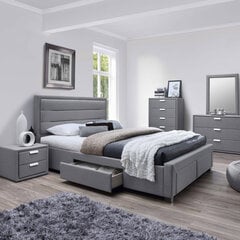 Кровать CAREN 160x200см, с ящиками и матрасом HARMONY DUO, серый цена и информация | Кровати | hansapost.ee