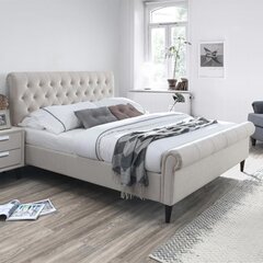 Voodi LUCIA 160x200cm, madratsiga HARMONY DUO, beež, 167,5x234xH110cm, MDF, puit, kangas price and information | Beds | hansapost.ee