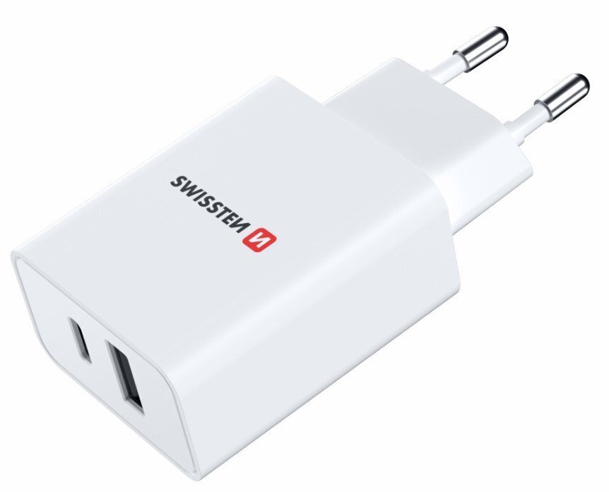 Swissten GaN, USB-C / USB, 3A цена и информация | Laadijad mobiiltelefonidele | hansapost.ee