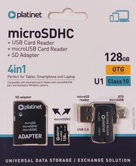 Platinet, MicroSDHC, 128 GB hind ja info | Fotoaparaatide mälukaardid | hansapost.ee