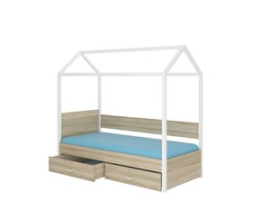 Кровать ADRK Furniture Otello 80x180 см с боковой защитой, белая/светло-коричневая цена и информация | Детские кровати | hansapost.ee