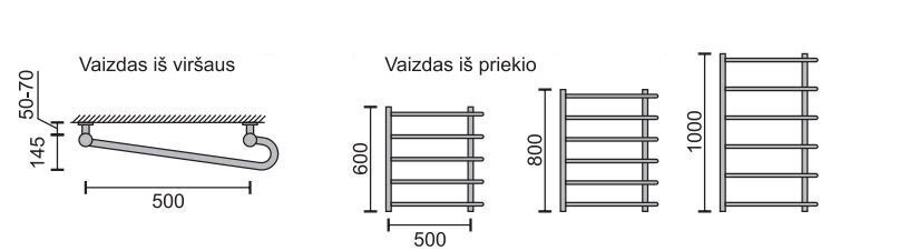 Käterätikuivati Rosela H, 500x800 mm, 400W цена и информация | Käterätikuivatid ja vannitoa radiaaotrid | hansapost.ee