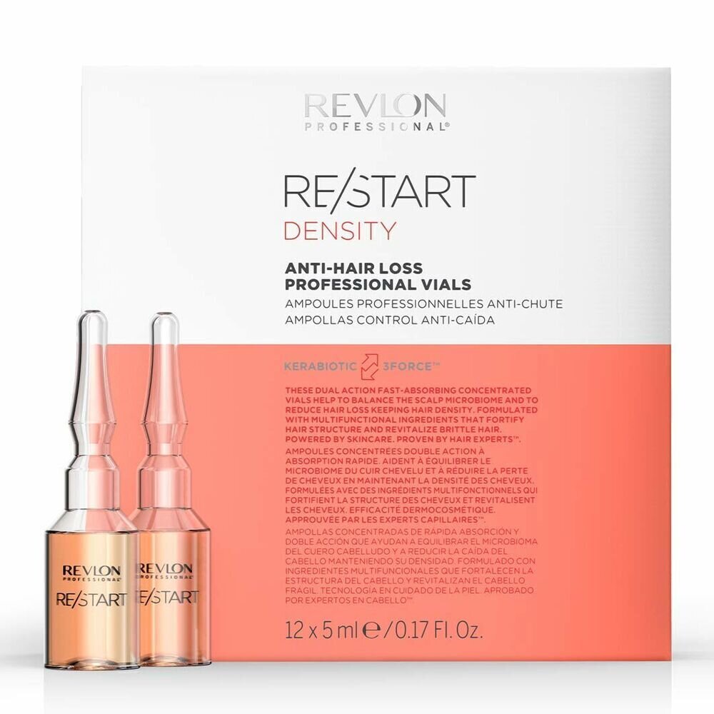 Juuste väljalangemisvastased ampullid Revlon Restart Density (12 x 5 ml) hind ja info | Juuksemaskid, õlid ja seerumid | hansapost.ee