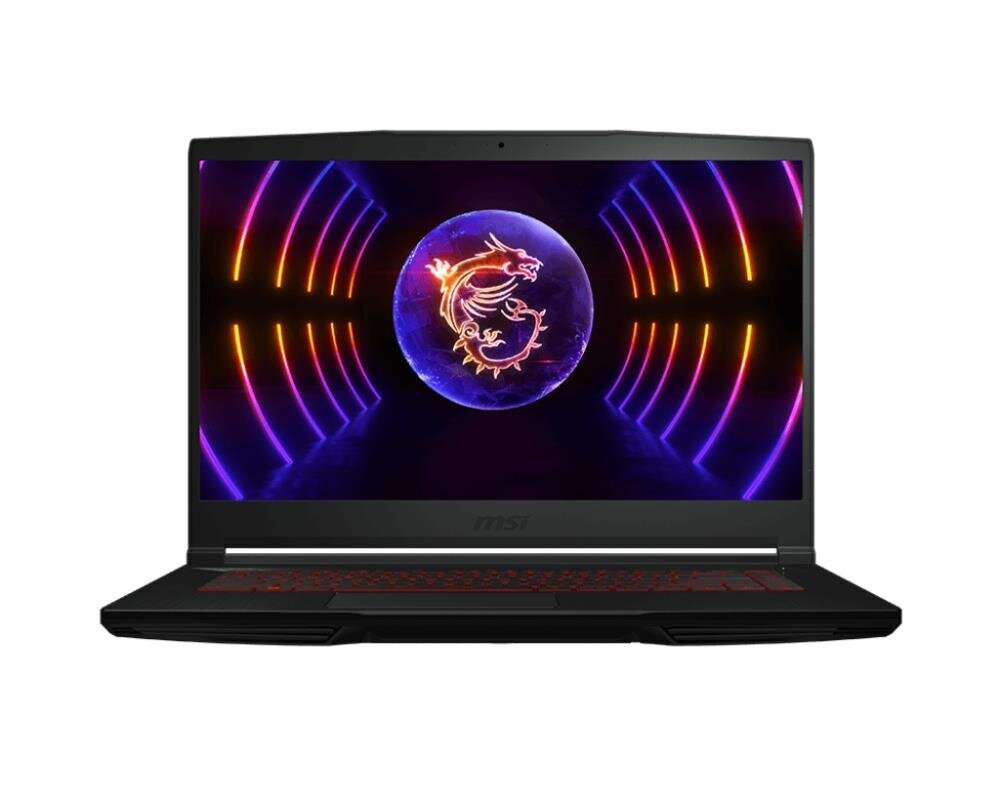 Notebook|MSI|Thin GF63 12VE|CPU i7-12650H|2300 MHz|15.6&quot;|1920x1080|RAM 16GB|DDR4|3200 MHz|SSD 512GB|NVIDIA GeForce RTX 4050|6GB|ENG|Windows 11 Home|Black|1.86 kg|GF63THIN12VE-012NL цена и информация | Sülearvutid | hansapost.ee