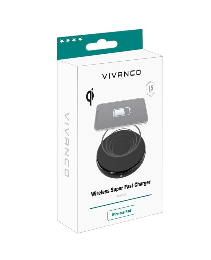 Vivanco juhtmevaba laadija Wireless Super Fast Charger (61341) hind ja info | Laadijad mobiiltelefonidele | hansapost.ee