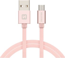 Swissten Textile Quick Charge Универсальный Micro USB Кабель данных 0.2m Розовый цена и информация | Borofone 43757-uniw | hansapost.ee