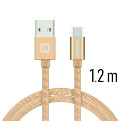 Swissten Textile Универсальный Quick Charge 3.1 USB-C USB Кабель данных 1.2м Зеленый цена и информация | Borofone 43757-uniw | hansapost.ee