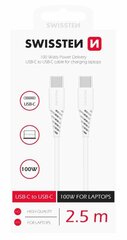 Swissten Power Delivery Data Cable Кабель передачи данных USB-C на USB-C 5A (100W) 2.5m цена и информация | Кабели для телефонов | hansapost.ee