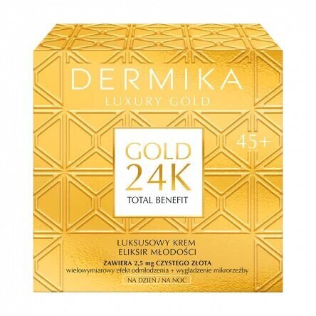 Näoseerum päevaks/ööseks Dermika Gold 24K Total Benefit 45+, 50ml hind ja info | Näoõlid, ampullid ja seerumid | hansapost.ee