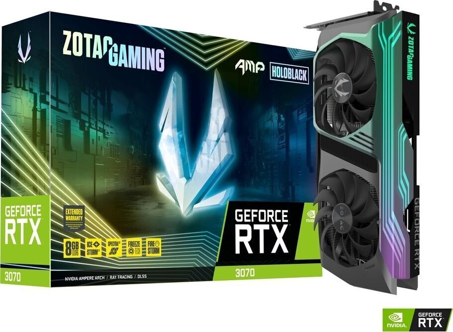 Zotac Gaming GeForce RTX 3070 AMP Holo (ZT-A30700F-10P) цена и информация | Videokaardid | hansapost.ee