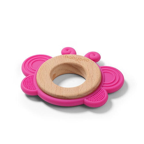 Beebi närimislelu BabyOno Butterfly, roosa hind ja info | Beebide mänguasjad | hansapost.ee