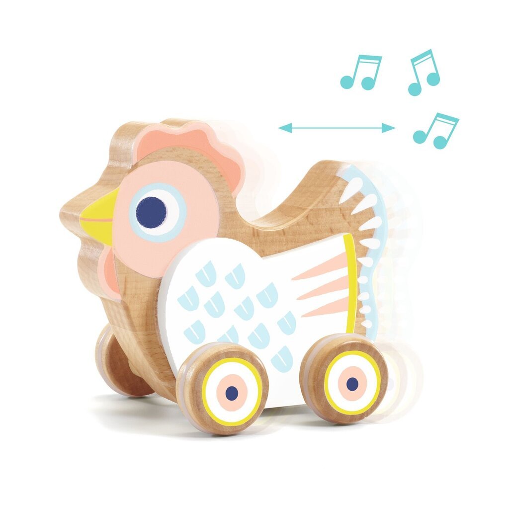 Lükatav mänguasi muusikaga Djeco Kana, DJ06130 цена и информация | Beebide mänguasjad | hansapost.ee