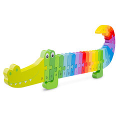 Pusle New Classic Toys puidust tähestikuga - krokodill, 10532 price and information | Educational children's toys | hansapost.ee