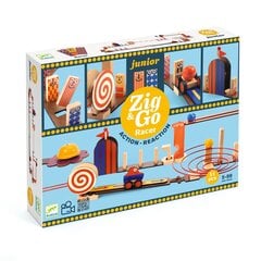 Деревянный конструктор Zig & Go Junior, гонки (51 шт.), DJECO DJ05650 цена и информация | Конструкторы и кубики | hansapost.ee