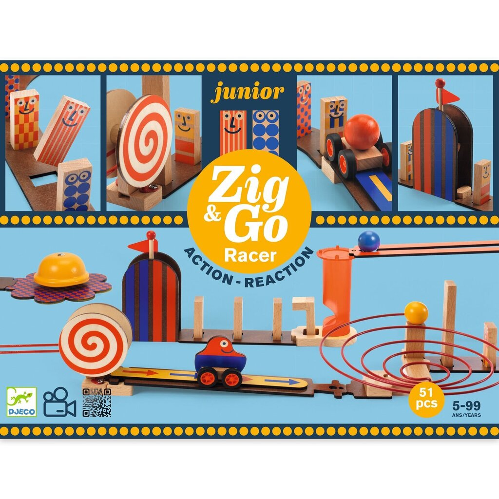Puidust ehituskomplekt Zig & Go Junior Djeco, DJ05650, 51 tk hind ja info | Klotsid ja konstruktorid | hansapost.ee