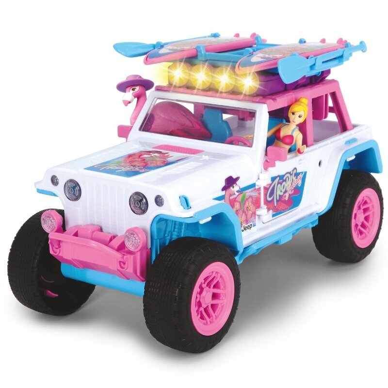 Maastur figuuride ja tarvikutega Dickie Flamingo Jeep, 20 tk hind ja info | Mänguasjad tüdrukutele | hansapost.ee