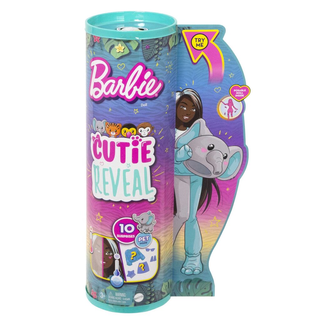 Barbie® Cutie Reveal Džungli seeria nukk - Elevant HKP98 hind ja info | Mänguasjad tüdrukutele | hansapost.ee