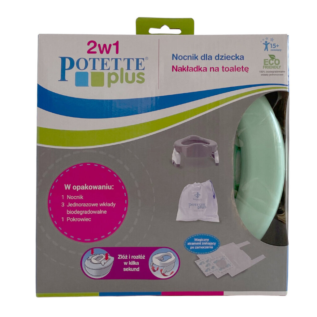 Kokkupandav reisipissipott Potette Plus 2in1 White/Mint hind ja info | Laste pissipotid | hansapost.ee