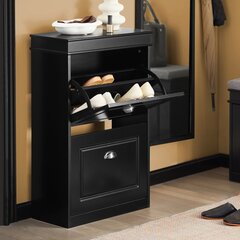 Обувной шкафчик SoBuy FSR78-SCH, черный цвет цена и информация | SoBuy Мебель для прихожей | hansapost.ee