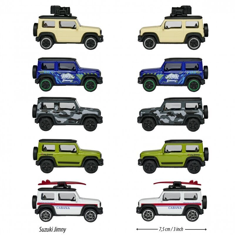 Komplektis 5 metallist autot Suzuki Jimny hind ja info | Mänguasjad poistele | hansapost.ee