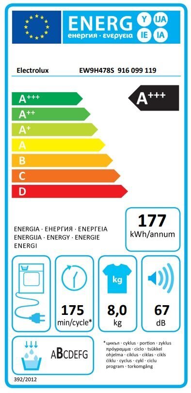 Electrolux EW9H478S цена и информация | Pesukuivatid | hansapost.ee