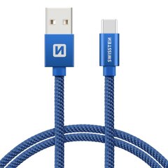 Swissten Textile Универсальный Quick Charge 3.1 USB-C USB Кабель данных 2м Синий цена и информация | Кабели для телефонов | hansapost.ee