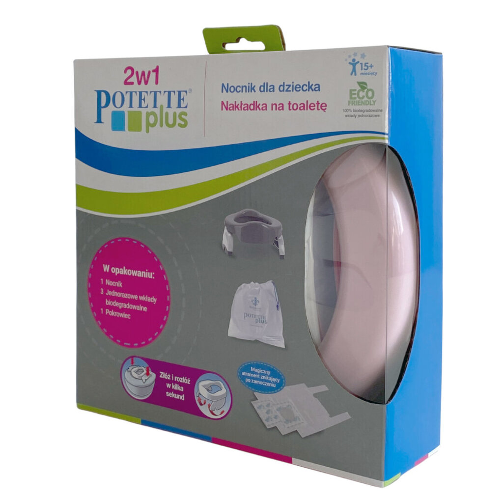 Kokkupandav reisipissipott Potette Plus 2in1 White/Pink hind ja info | Laste pissipotid | hansapost.ee