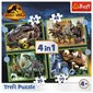 4 puslet dinosaurustega Trefl Jurassic Park, 207 osa цена и информация | Pusled lastele ja täiskasvanutele | hansapost.ee