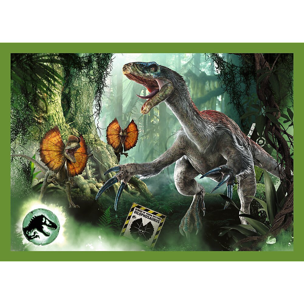 4 puslet dinosaurustega Trefl Jurassic Park, 207 osa hind ja info | Pusled lastele ja täiskasvanutele | hansapost.ee