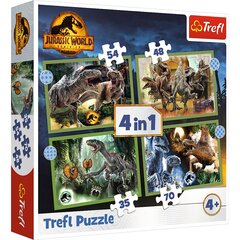 4 puslet dinosaurustega Trefl Jurassic Park, 207 osa hind ja info | Pusled lastele ja täiskasvanutele | hansapost.ee