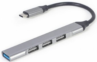 USB mälupulk Gembird USB Type-C 4-port, hõbedane hind ja info | USB adapterid ja jagajad | hansapost.ee