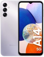 Samsung Galaxy A14 5G Dual SIM 4/128GB Silver SM-A146PZSGEUB цена и информация | Мобильные телефоны | hansapost.ee