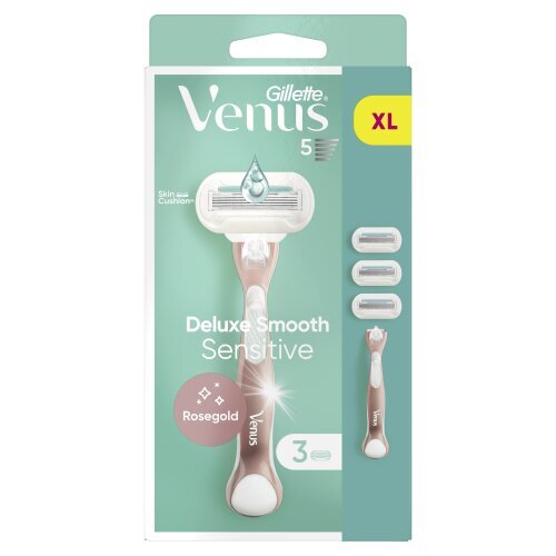 Gillette Venus Sensitive Rose Gold + Vahetusterad 3 tk цена и информация | Raseerimisvahendid | hansapost.ee