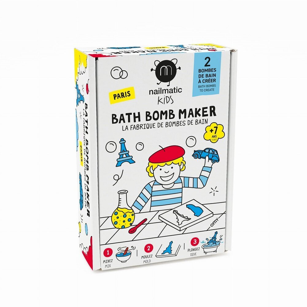 Vannipommide komplekt lastele Nailmatic Kids Bath Bomb Maker Paris, 2 tk цена и информация | Dušigeelid, õlid | hansapost.ee