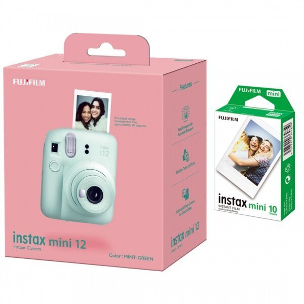 Fujifilm Instax Mini 12, Mint Green + Instax Mini (10 tk.) цена и информация | Kiirpildikaamerad | hansapost.ee