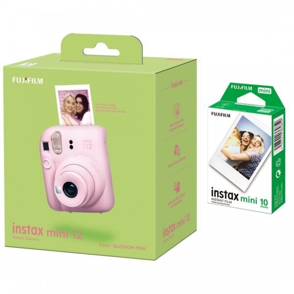 Fujifilm Instax Mini 12, Blossom Pink + Instax Mini (10 tk.) цена и информация | Kiirpildikaamerad | hansapost.ee