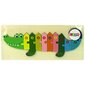 Set of Wooden Puzzles Crocodile Numbers цена и информация | Pusled lastele ja täiskasvanutele | hansapost.ee