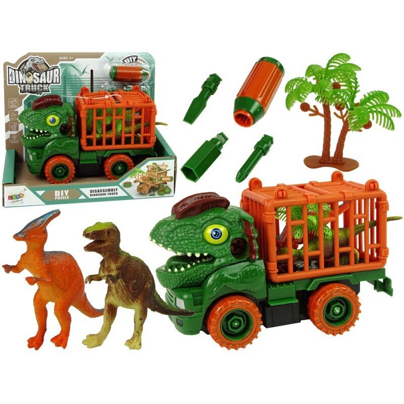 Dinosaur Truck Transporter for Disassembly Green Accessories hind ja info | Mänguasjad poistele | hansapost.ee