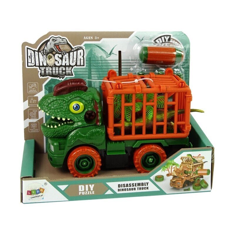 Dinosaur Truck Transporter for Disassembly Green Accessories hind ja info | Mänguasjad poistele | hansapost.ee