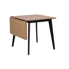 Обеденный стол ROXBY, 80/120x80xH76 см, дуб/чёрный цена и информация | Кухонные и обеденные столы | hansapost.ee