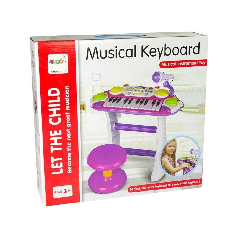 Organ Keyboard Chair Microphone Blue hind ja info | Arendavad laste mänguasjad | hansapost.ee