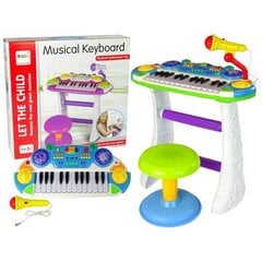 Organ Keyboard Chair Microphone Blue цена и информация | Развивающие игрушки для детей | hansapost.ee