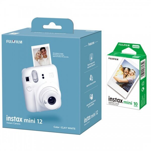 Fujifilm Instax Mini 12, Clay White + Instax Mini (10 tk.) цена и информация | Kiirpildikaamerad | hansapost.ee