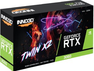 Inno3D GeForce RTX 3060 8GB Twin X2 (N30602-08D6X-11902130) цена и информация | Видеокарты | hansapost.ee