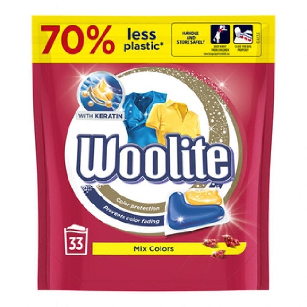 Pesukapslid keratiiniga Woolite Color Protection Mix Colors, 33 tk. цена и информация | Pesuvahendid | hansapost.ee