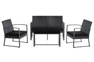 Комплект уличной мебели из 4 частей 4Living Bern, черный/серый цена и информация | Комплекты уличной мебели | hansapost.ee