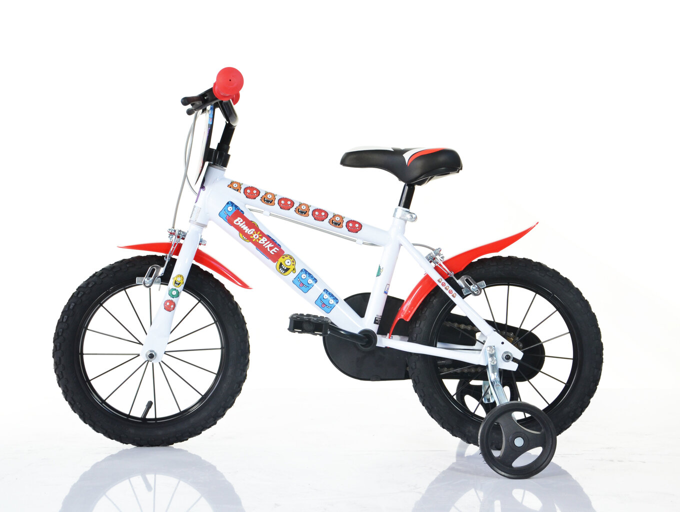 Poiste jalgratas Bimbo Bike 14", valge/punane hind ja info | Jalgrattad | hansapost.ee