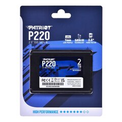 Patriot P220, 2TB (P220S2TB25) цена и информация | Внутренние жёсткие диски (HDD, SSD, Hybrid) | hansapost.ee